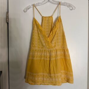 Anthropologie
Yellow Boho Tank Top Lace Trim
Embroidered Flowy
Cami Size large